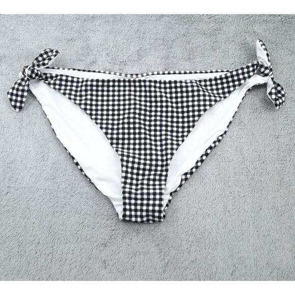 NEW BONGO Swimwear Bikini Womens XL Black White Gingham Tie Retro Cheeky Padded - Picture 7 of 13